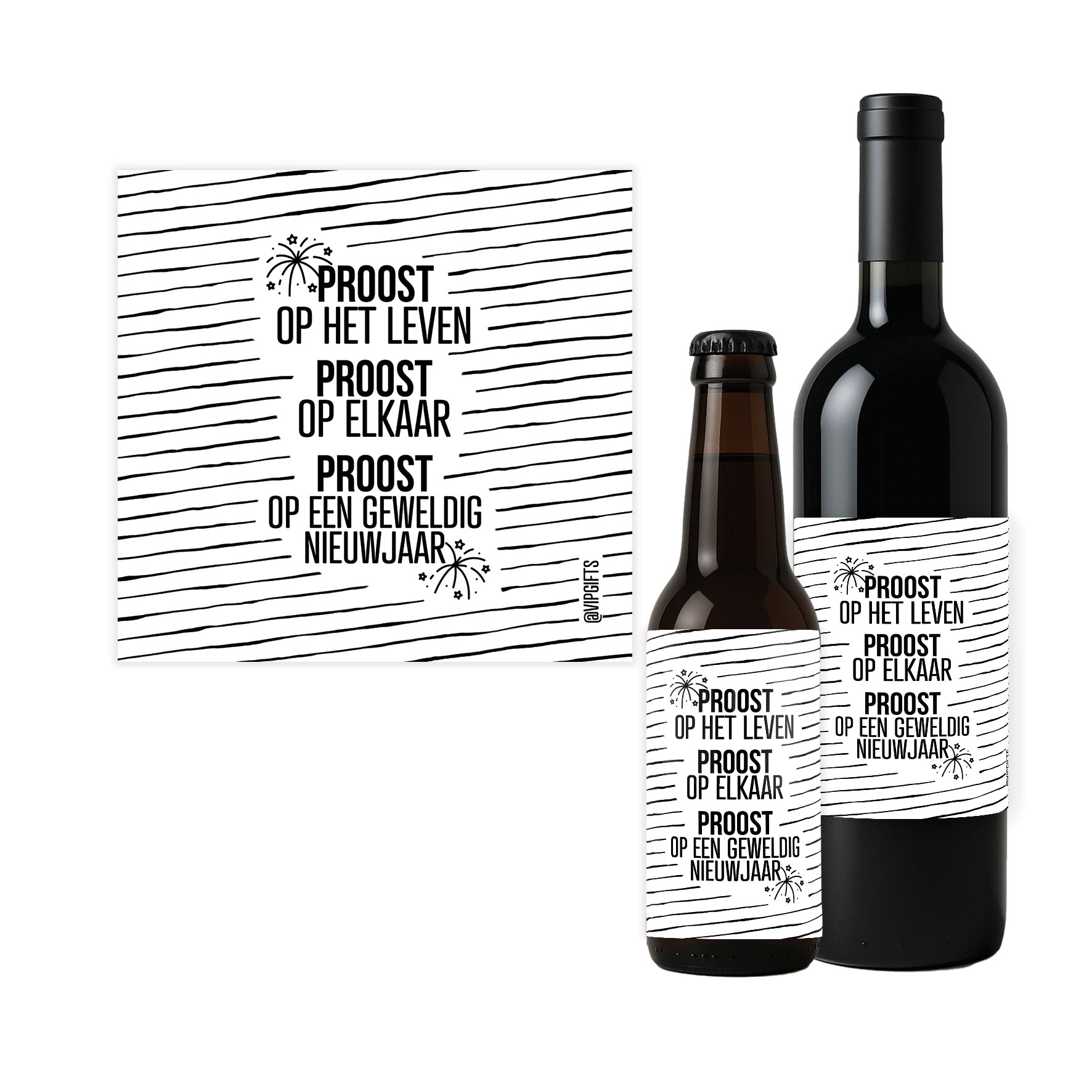 Flesetiket - Proost nieuwjaar