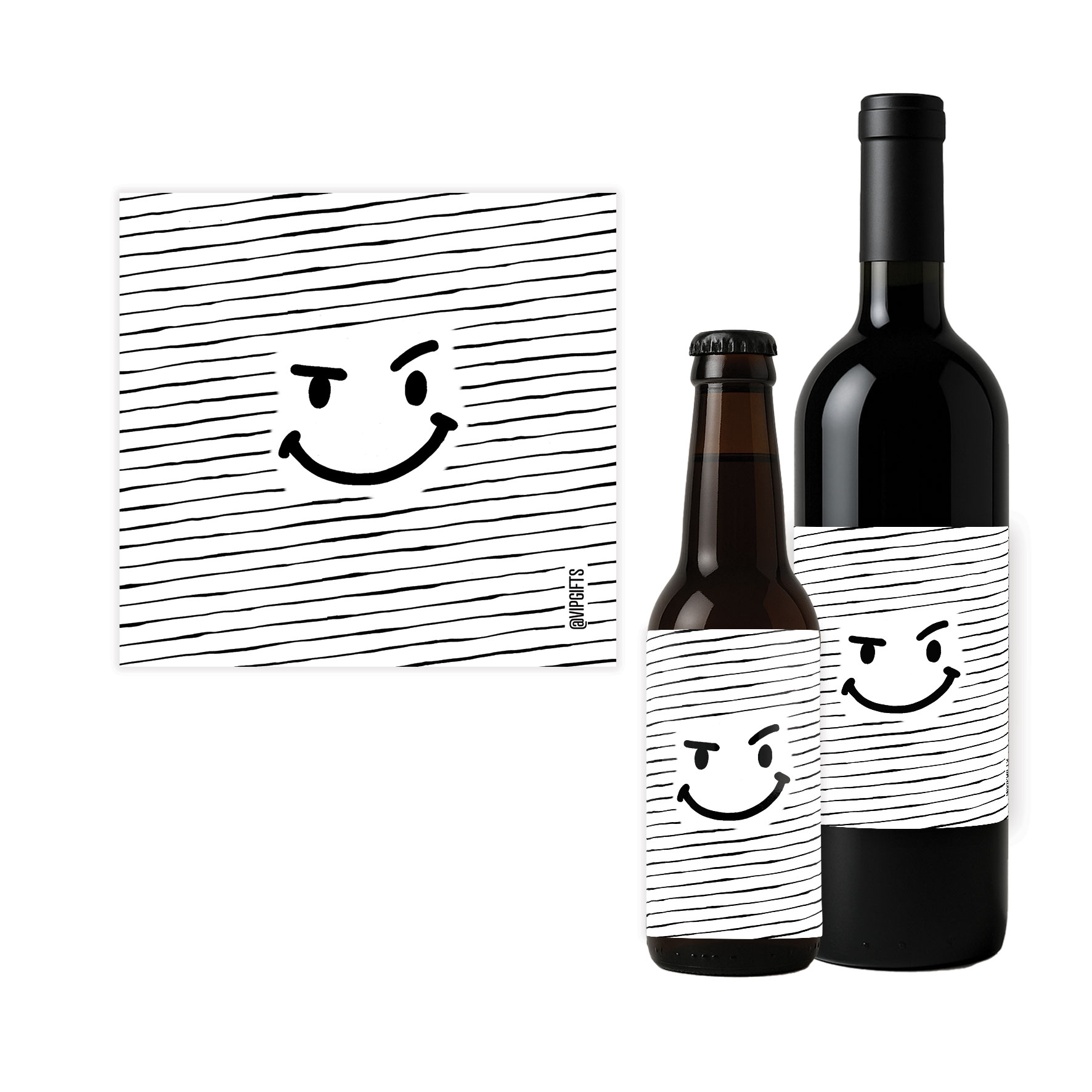 Flesetiket - Smiley Ondeugend