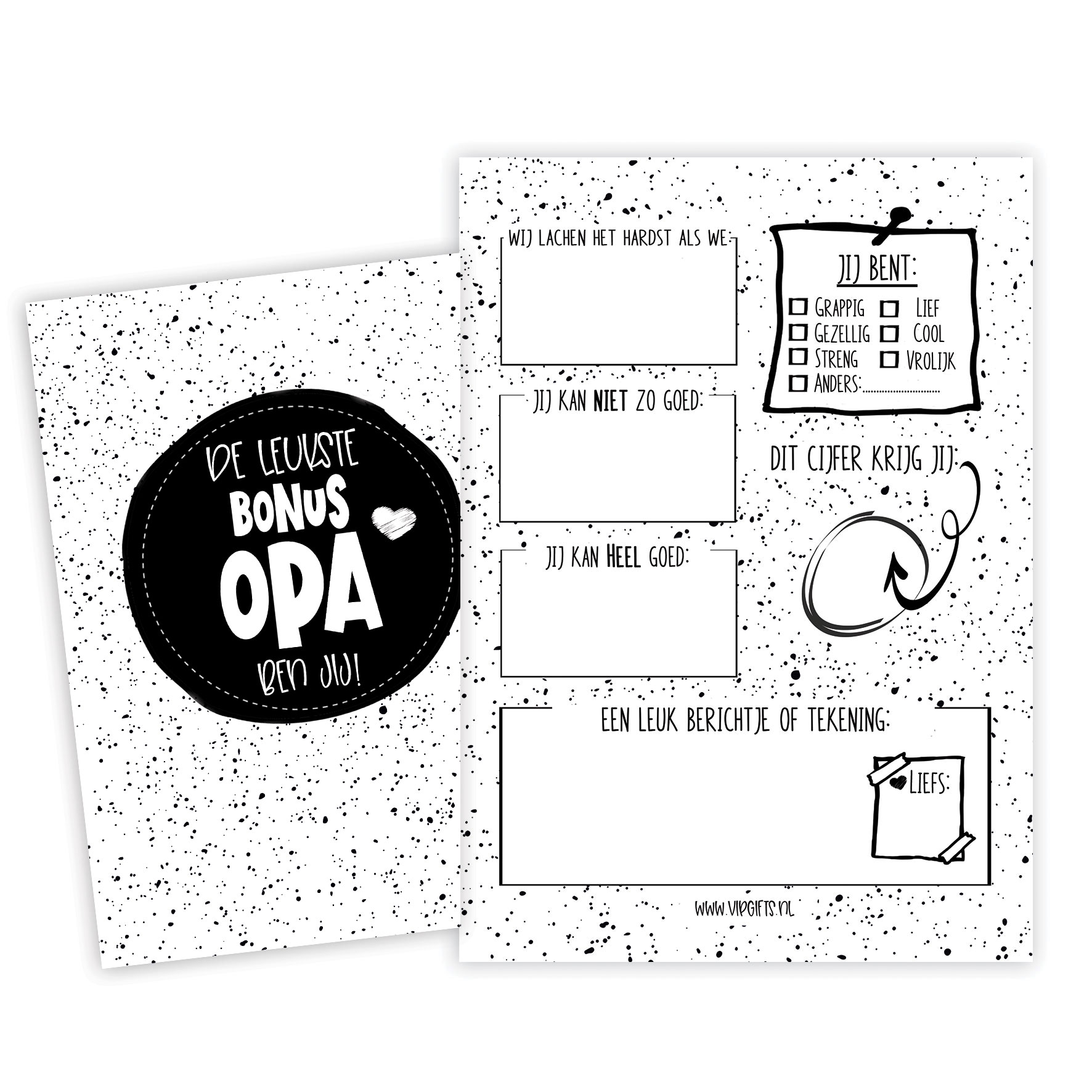 Invulkaart " Leukste Bonus Opa"