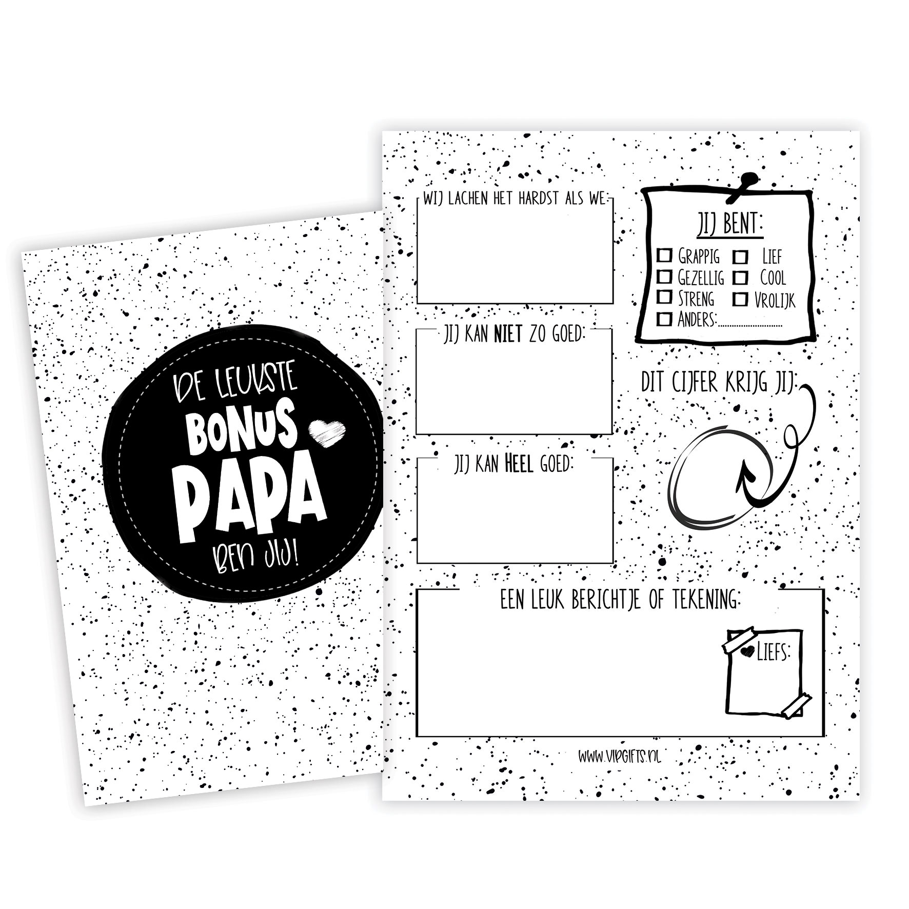 Invulkaart " Leukste Bonus Papa"