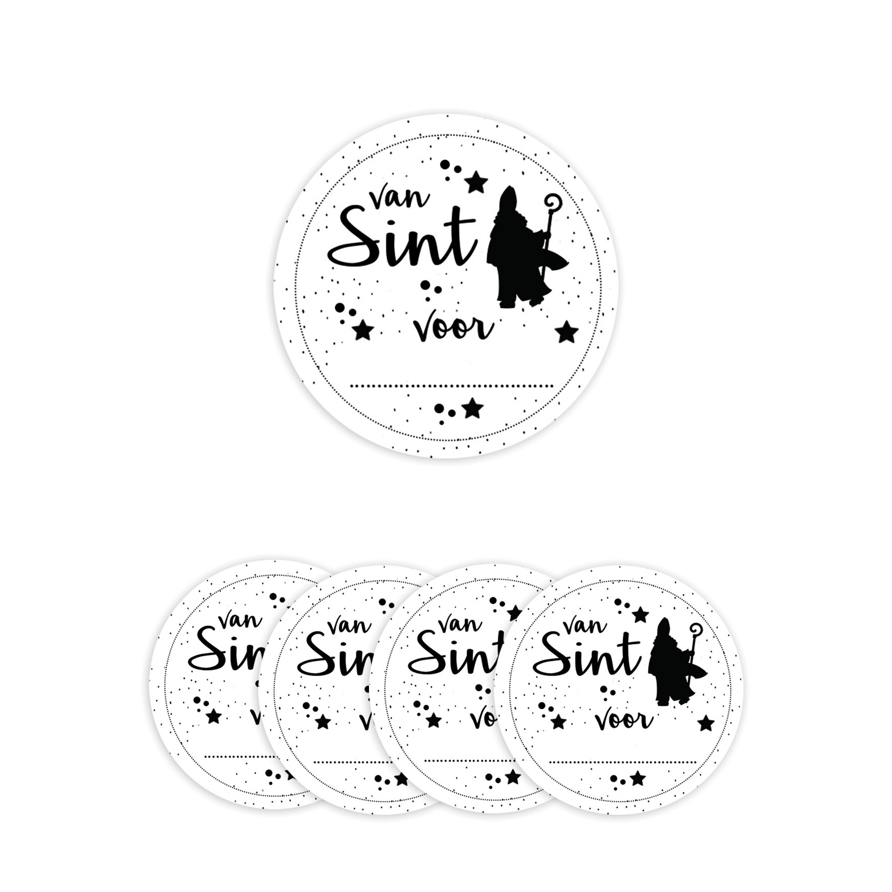 Invulsticker 'Van Sint' <br> 5 stuks