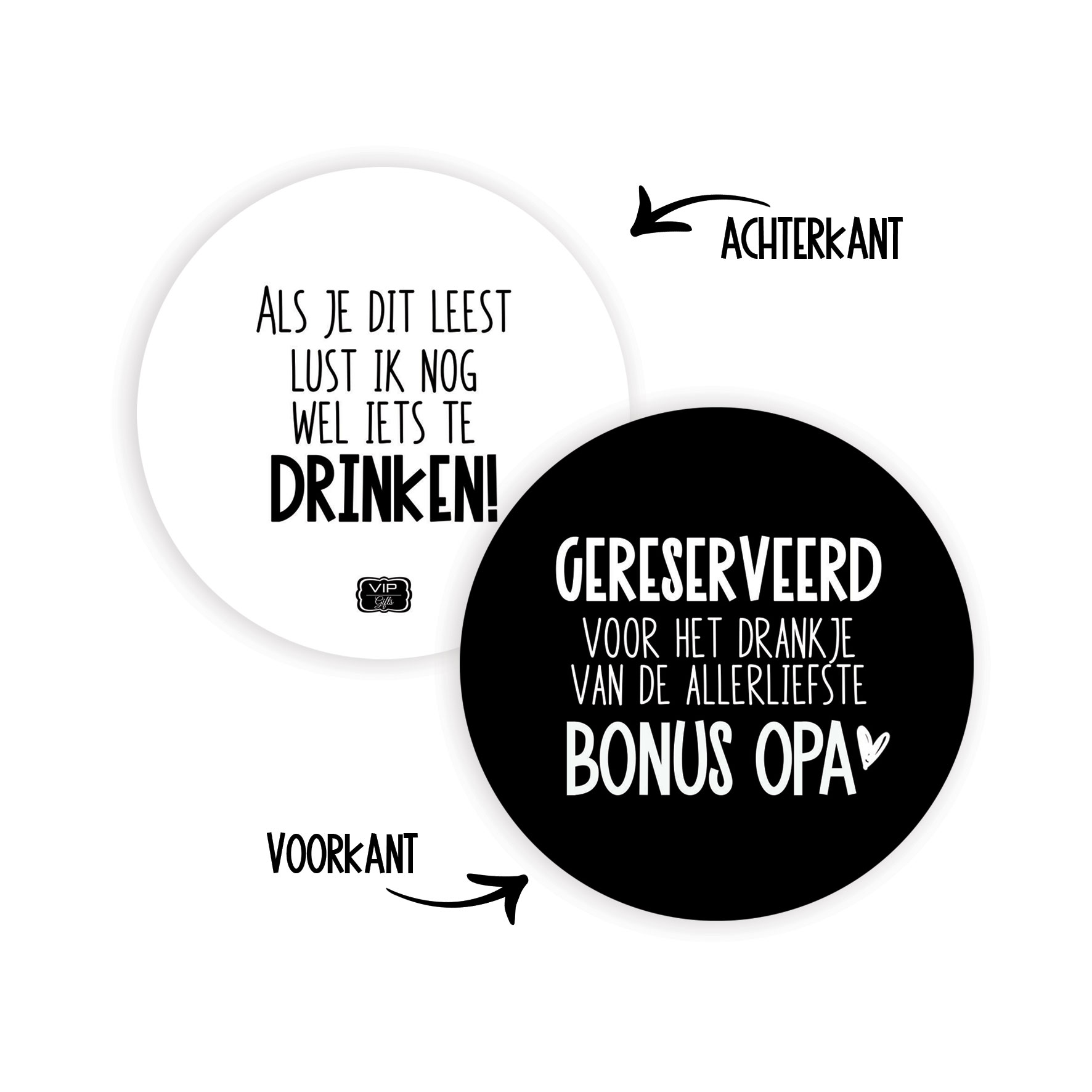 Onderzetter " Gereserveerd Bonus Opa "