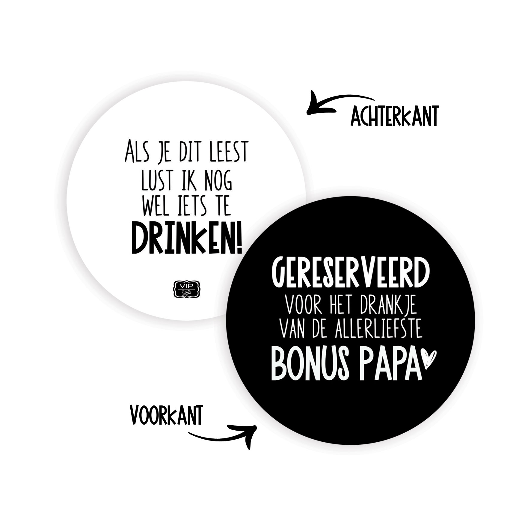 Onderzetter " Gereserveerd Bonus Papa "