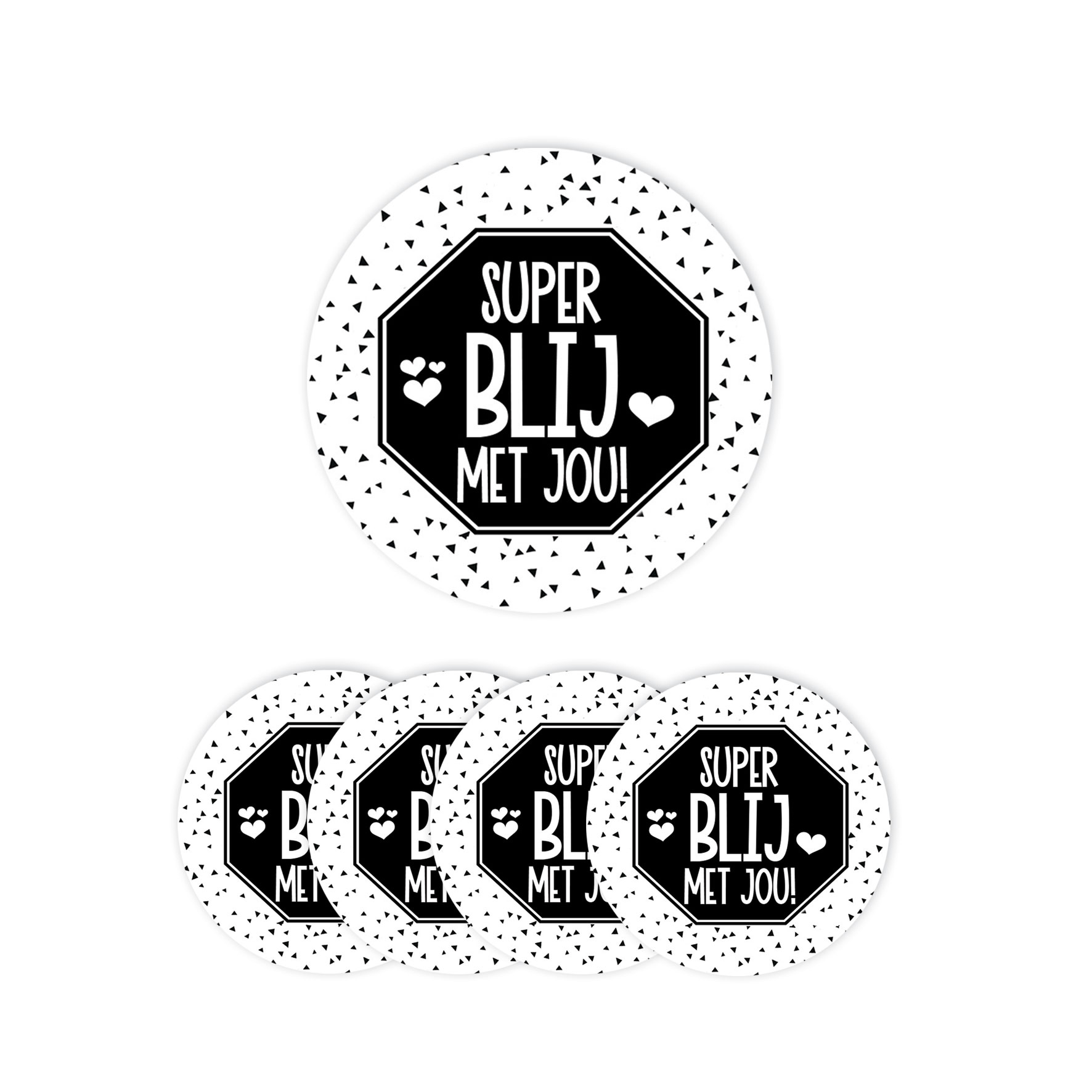 Sticker “Blij met jou”<br> 5 stuks